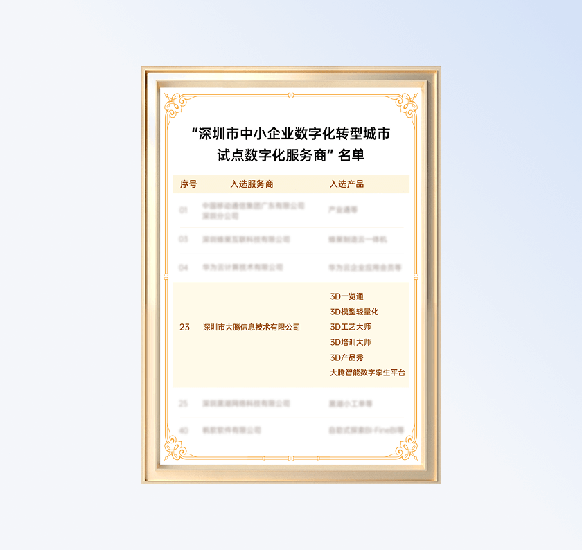 入选“深圳市中小企业数字化转型城市试点数字化服务商”名单