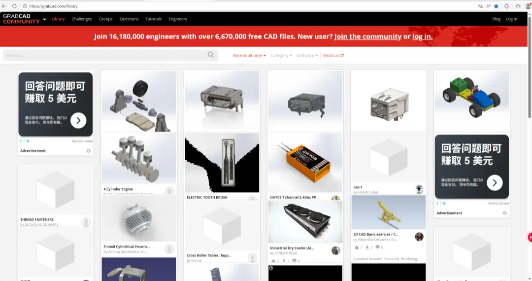 3D模型资源站-GrabCAD