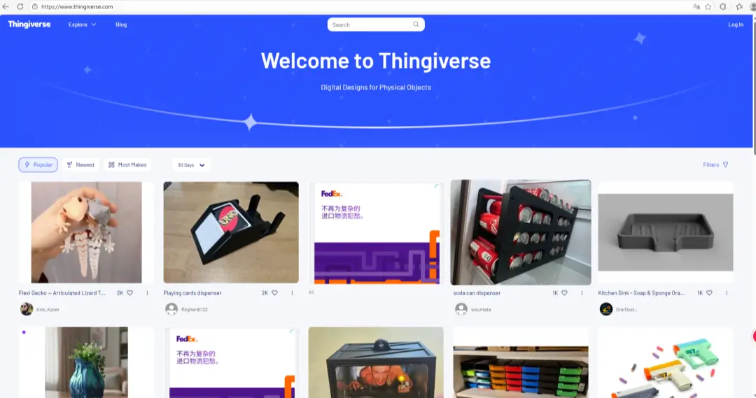 3D模型资源站-Thingiverse