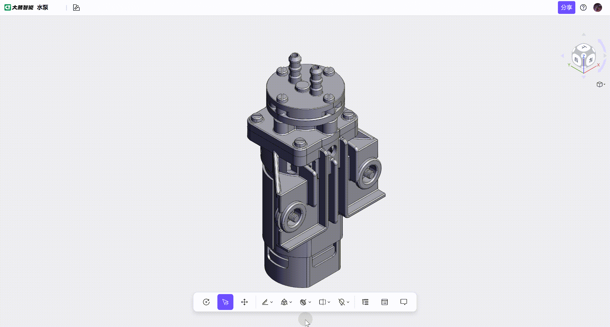 3D一览通支持模型测量